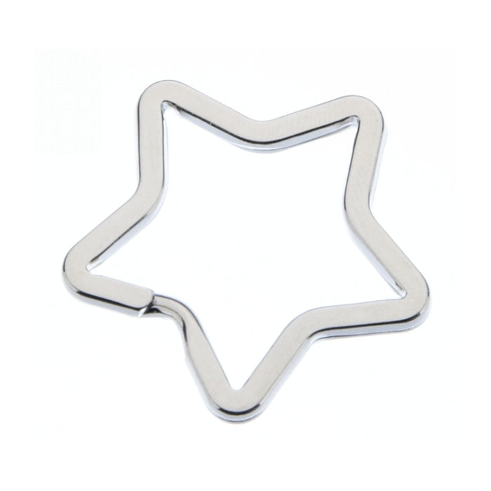 Star Shaped 32mm Split Rings / Key Rings Flat Nickel Plated